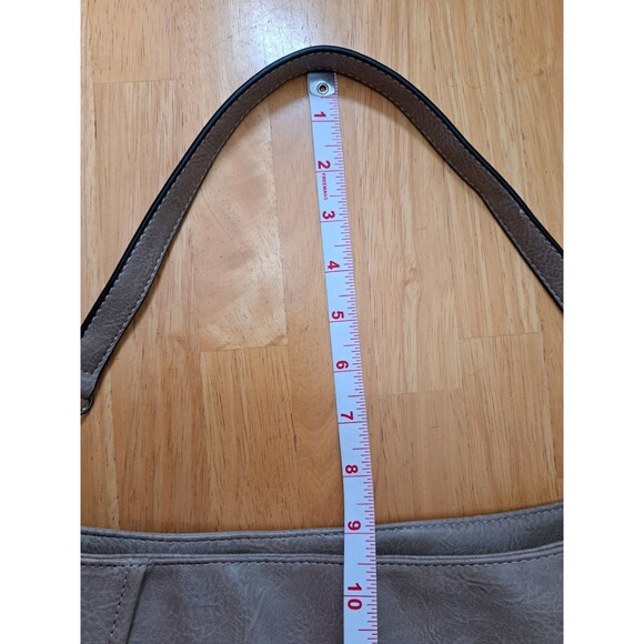 Sam & Hadley Tan/Taupe Faux Leather Studded Shoulder Bag - Picture 10 of 12